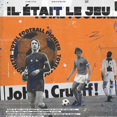 Poster - L'Equipe - Cruyff - Digigraphie - 30X40 - Plakat
