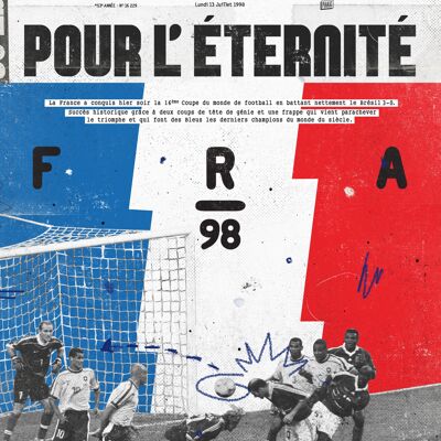 Poster - L'Equipe - FRANCE 98 - Digigraphy - 30X40 - Plakat