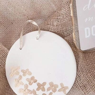 Large memo 'Bouquet of hydrangea Gold' white color - Wall decoration