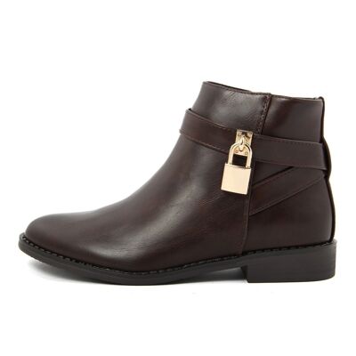 Fashion Attitude Women's Ankle Boots color Brown-Heel height: 2.5cm; Winter Collection; Item FAM_X761_COFFEE