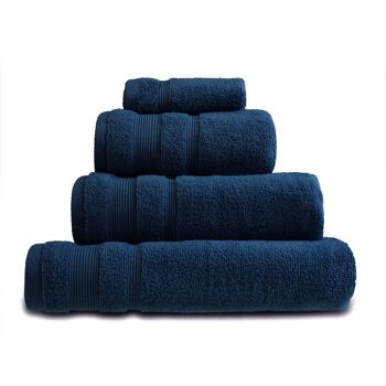 Serviettes de luxe en coton égyptien zéro torsion - Bleu marine 1