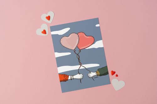 Carte Saint Valentin _ deux cœurs