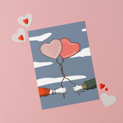 Carte Saint Valentin _ deux cœurs