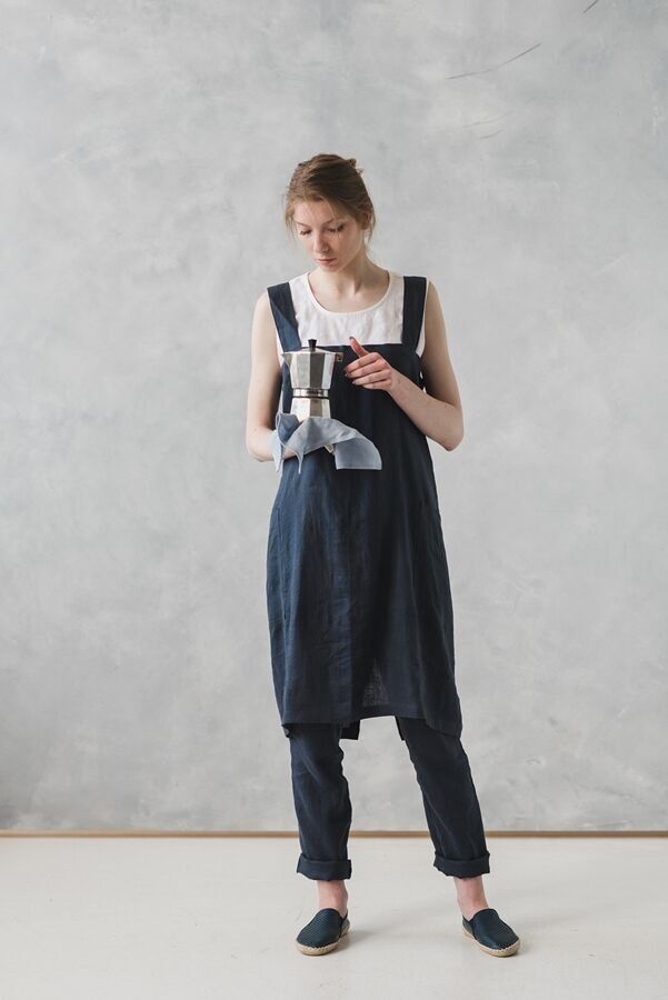 Linen Japanese Style Apron in Various Colors