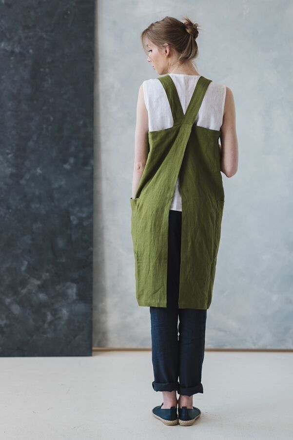 Linen Japanese Style Apron in Various Colors