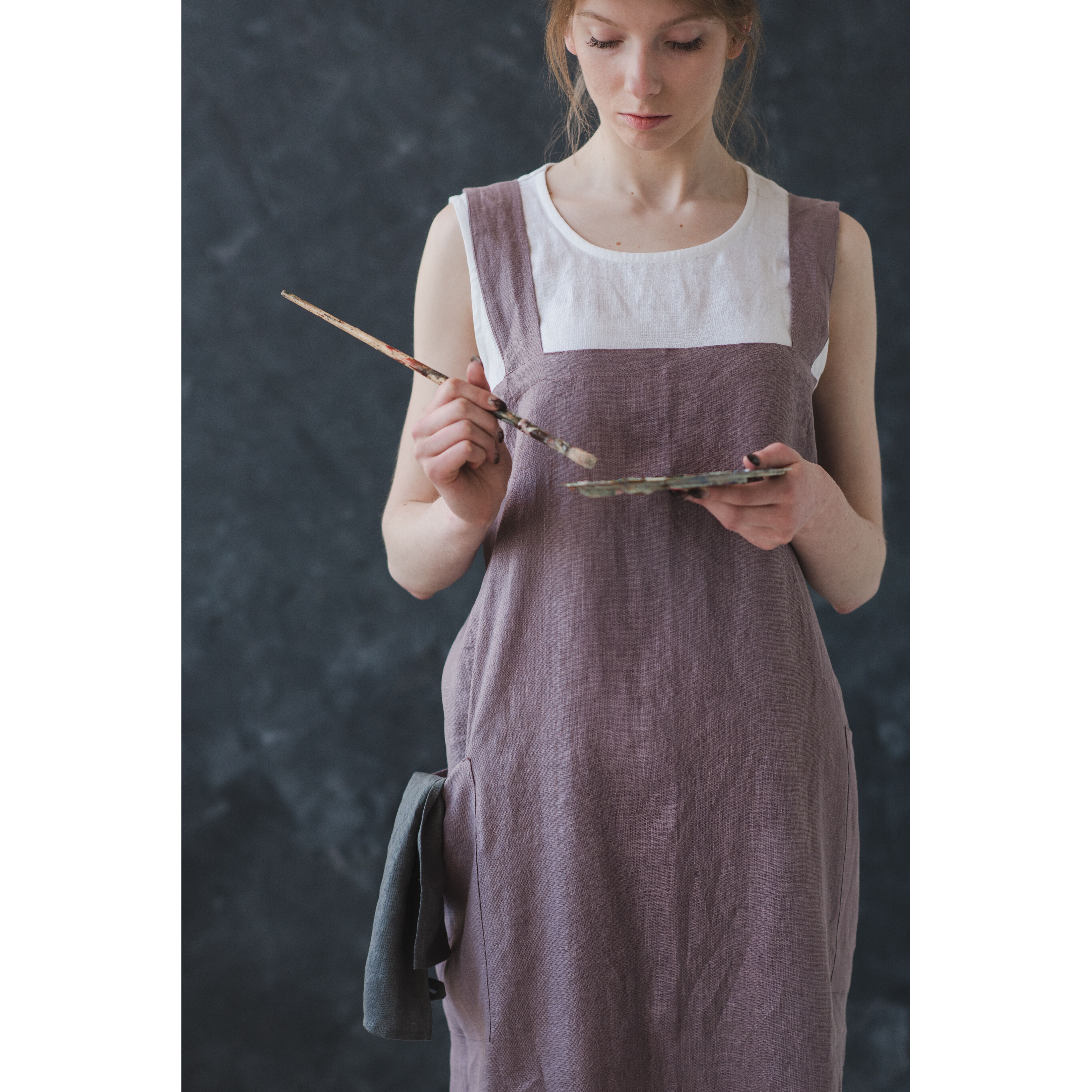 Linen Japanese Style Apron in Various Colors