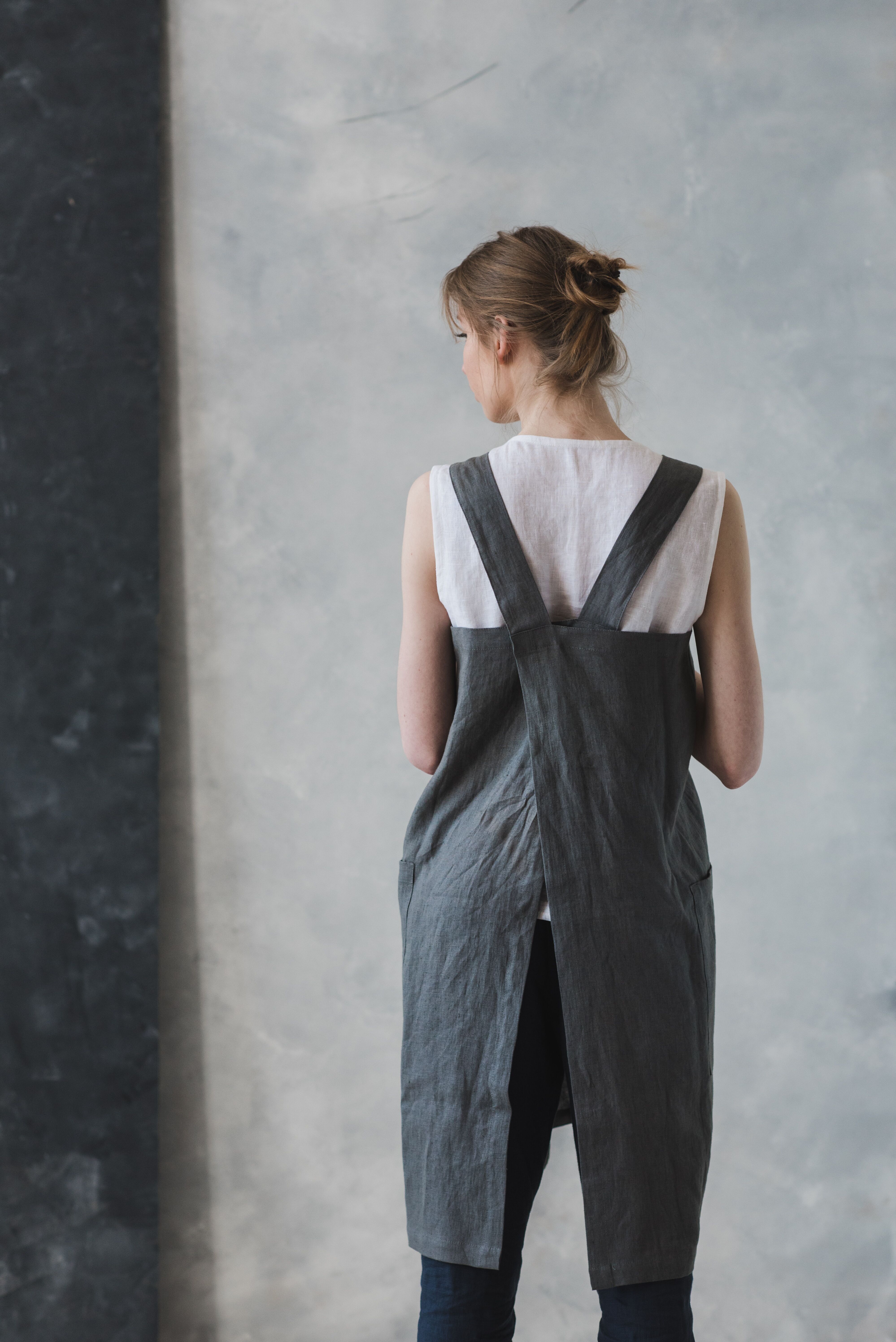Linen Japanese Style Apron in Various Colors