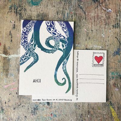 Postcard "Ahoy Octopus"
