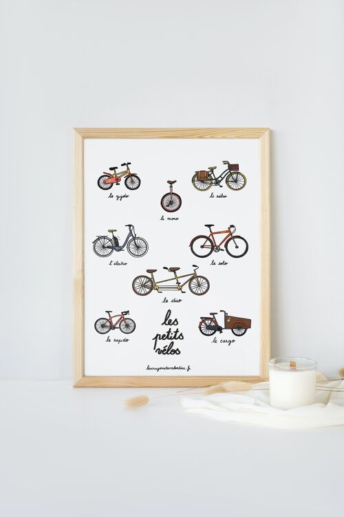 Affiche A3 _ Les petits vélos _ 250gr/m²