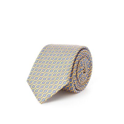 Twill-Krawatte mit lila-orangefarbenen Knoten