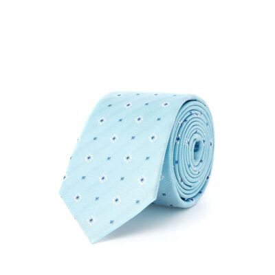 Blaue Krawatte mit Rautenblumen