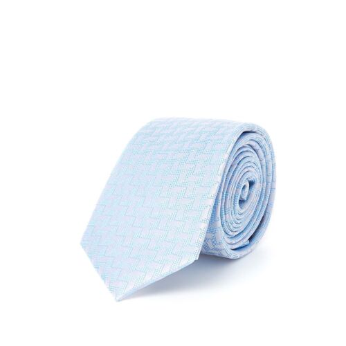 Cravate zig zag bleu gris