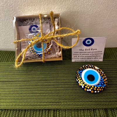 Mini scatola protettiva per gli occhi in magnete dipinta a mano in Turchia