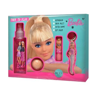 Set de regalo de baño navideño con llavero de Barbie - 4 piezas