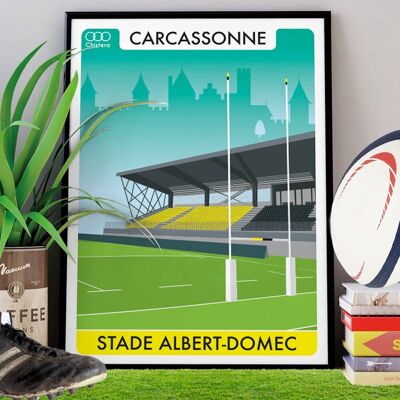 Poster Carcassonne Albert DOMEC rugby stadium