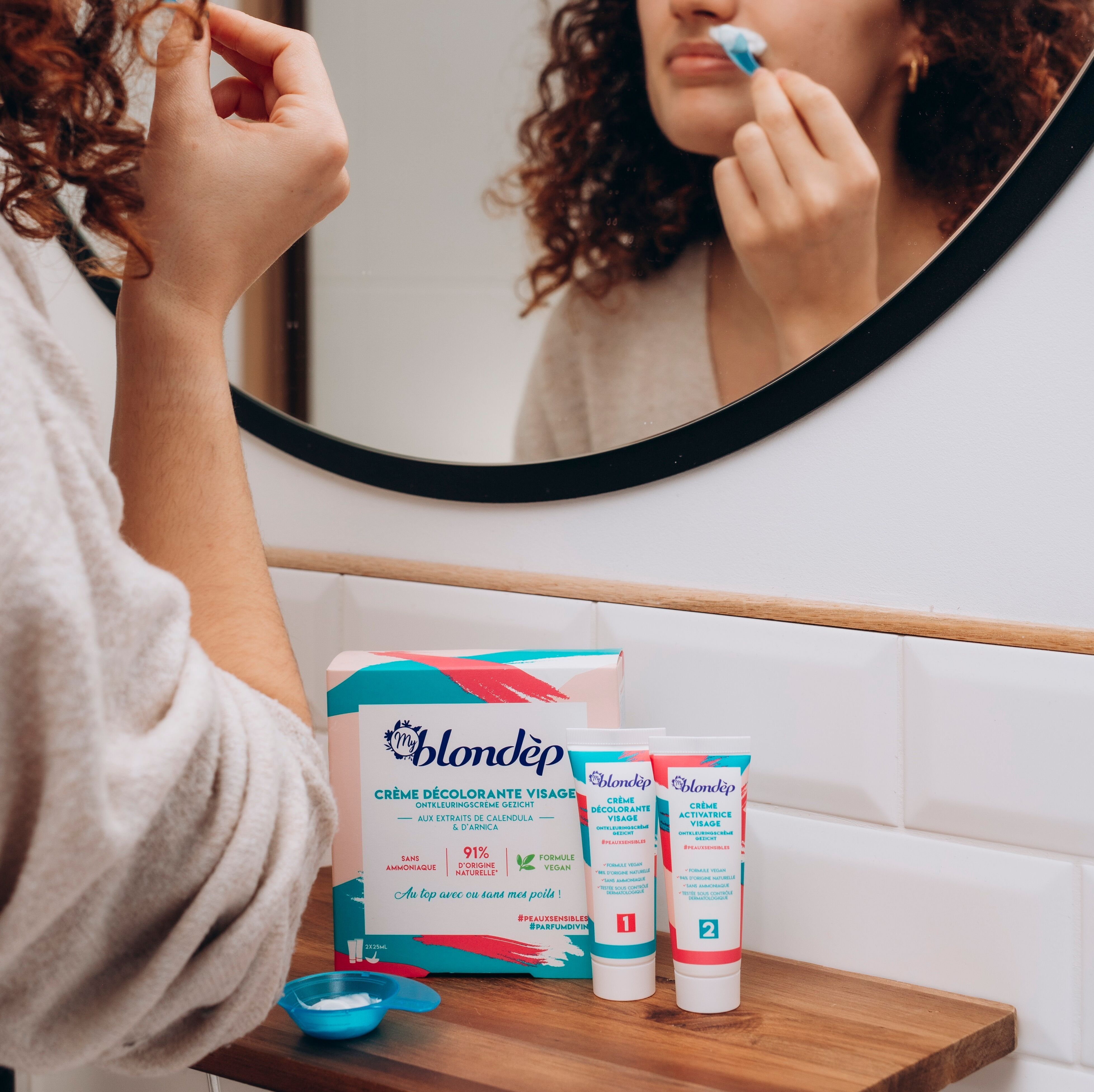 BLEICHENDE Gesichtscreme – 91 % natürlich und vegan – empfindliche Haut (2 x 25 ml) – MY BLONDÈP