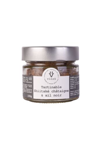 Tartinable Shiitake, châtaigne ail noir bio 150g