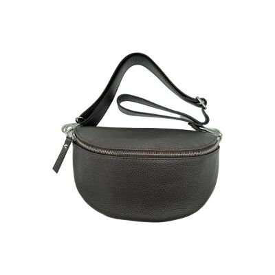 LINA BELT BAG IN GRAINED LEATHER 25CM BROWN