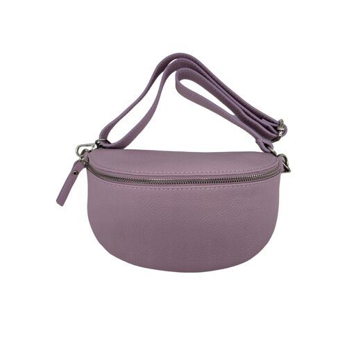 SAC BANANE LINA EN CUIR GRAINE 25CM MAUVE