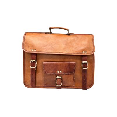 Goat leather briefcase 40 cm computer compartment