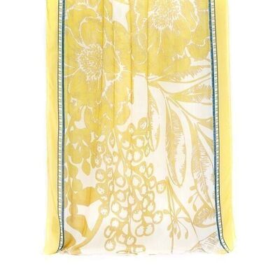 Jouy pink yellow scarf