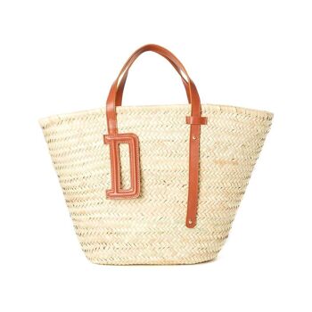 Panier paille large D camel 2