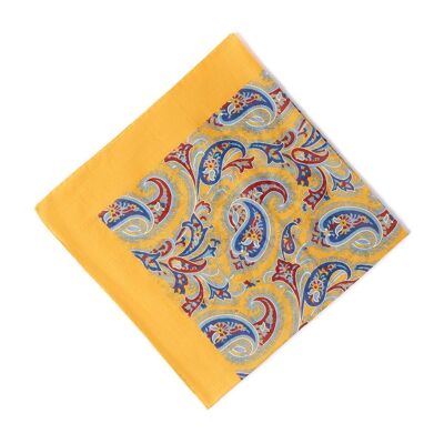 Yellow paisley cotton bandana