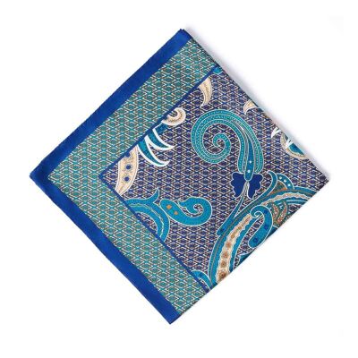 Blaues Bandana aus Seide mit Paisley-Muster