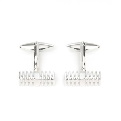 Cufflinks - RECTANGLE EAGES SILVER