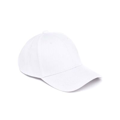 Plain white D cap