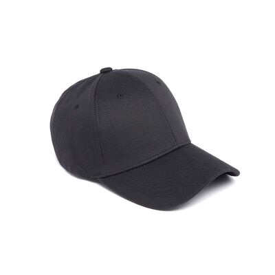 Plain black D cap
