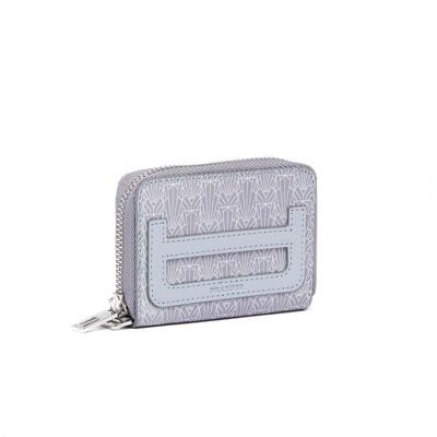 Gray NY zip coin purse