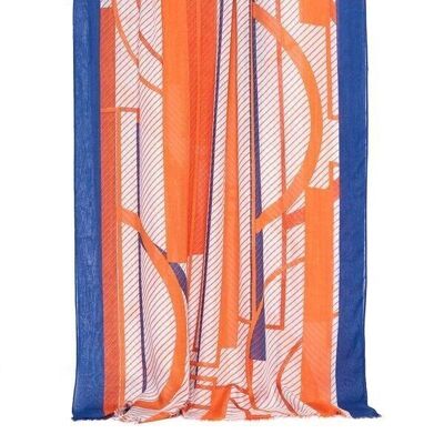 Orange art deco scarf