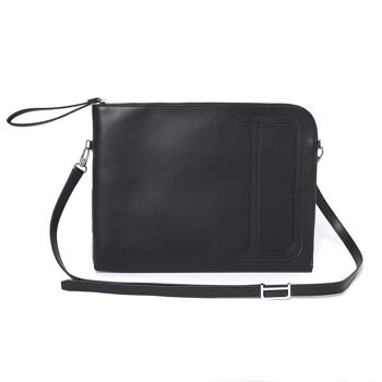 Pochette zip large unie noir 1