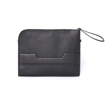 Pochette zip large unie noir 2