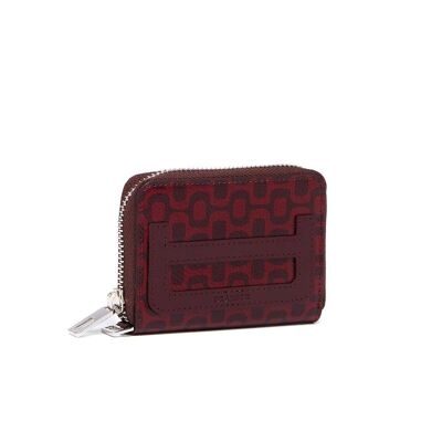 Portamonete con zip Rio bordeaux