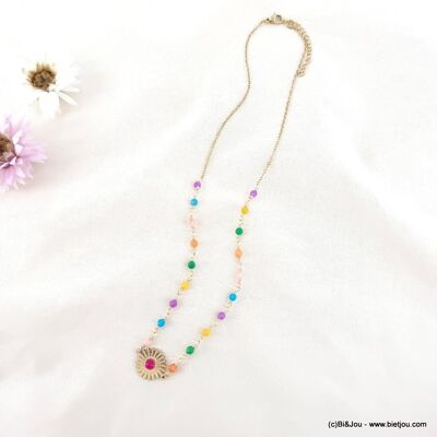 Halskette mit Gänseblümchensteinen aus Edelstahl für 0123068