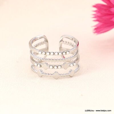 Anillo multianillo acero inoxidable trébol perla 0423008