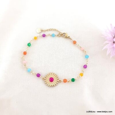 Pulsera mujer acero margarita piedra 0223067