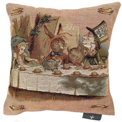 Small Alice filled cushion at the table