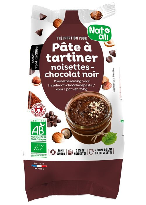 Préparation pâte à tartiner chocolat noir