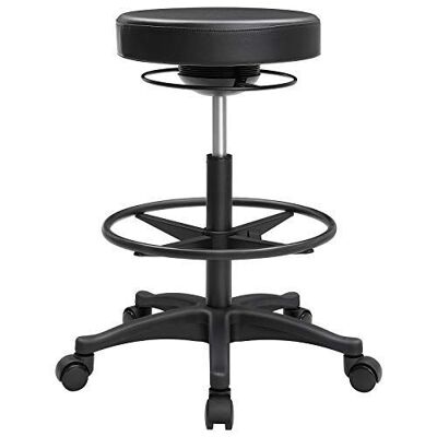 Living Design Tabouret de bureau 59,5-81 cm noir