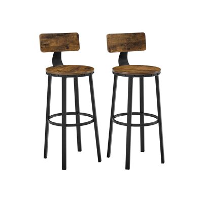 Living Design Lot de 2 tabourets de bar design industriel 37 x 46,5 x 99 cm (L x L x H)