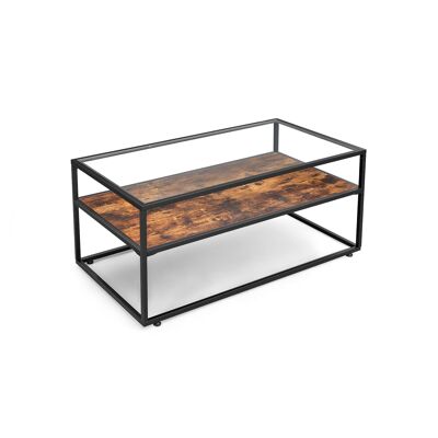 Living Design Table basse en verre trempé 106 x 57 x 45 cm (L x L x H)