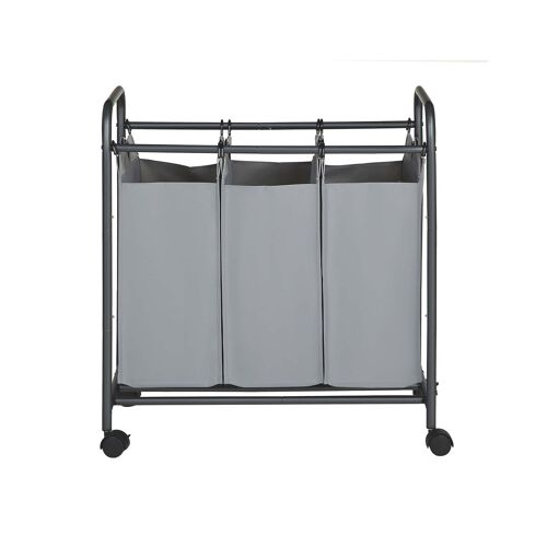 Living Design Laundry basket on wheels 3 compartments 77 x 41 x 81.5 cm (L x W x H)