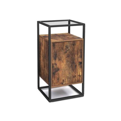 Living Design Bedside table with glass surface 40 x 35 x 80 cm (L x W x H)