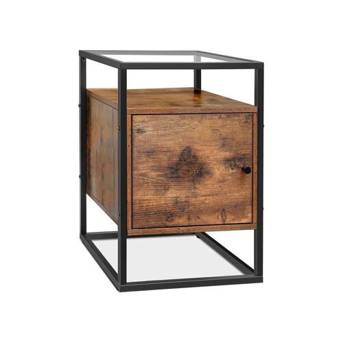 Living Design Glass table with cabinet 40 x 40 x 60 cm (L x W x H)