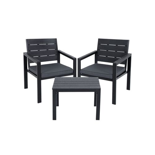 Living Design Garden furniture set of 3 black 62.5 x 64 x 78 cm (L x W x H)