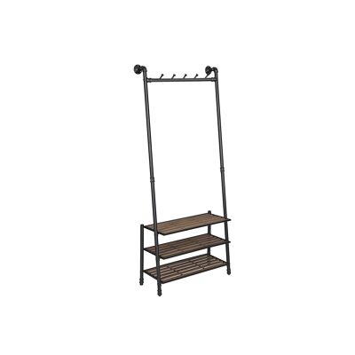 Living Design Mobile angolare marrone-nero 73 x 29,5 x 177 cm (L x P x A)