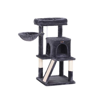 Living Design Cat tree with scratching board 96 cm smoke gray 48 x 48 x 96 cm (L x W x H)